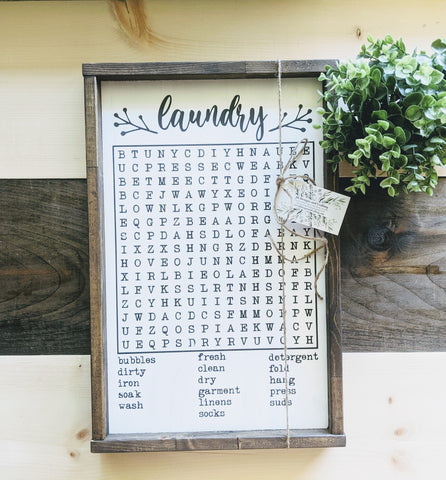 Laundry Word Search